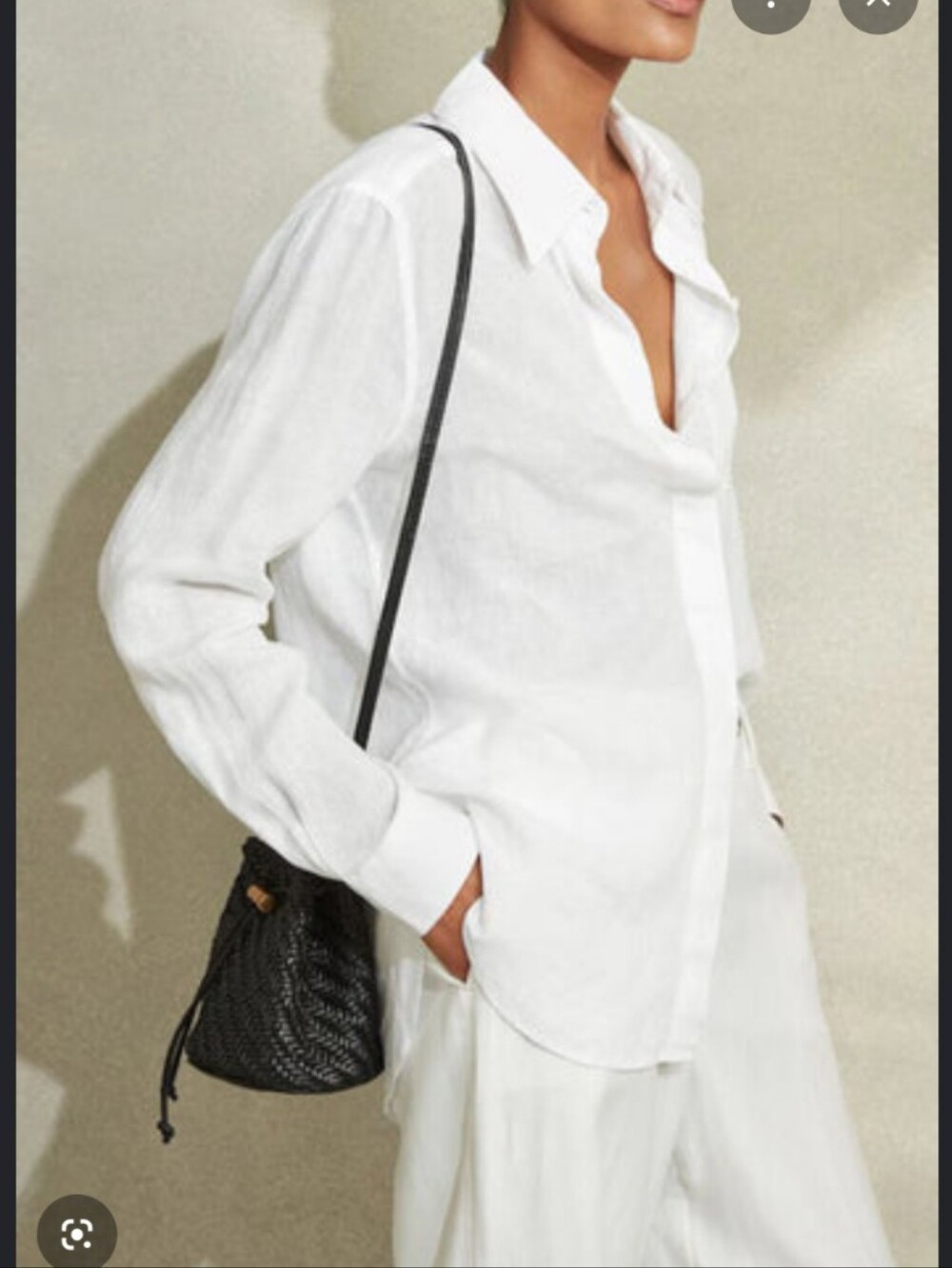 Reiss White Button-Down Linen Shirt